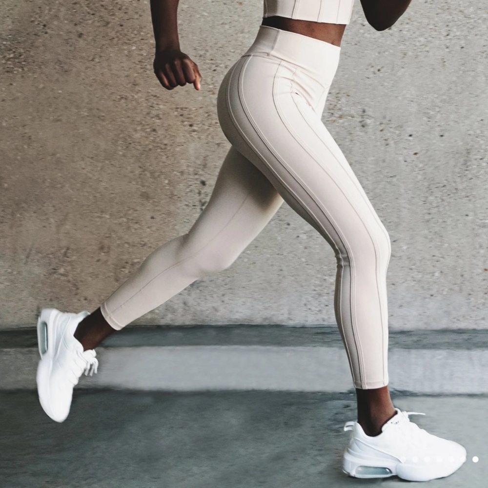 Meshki Cream Panelled Leggings HERA